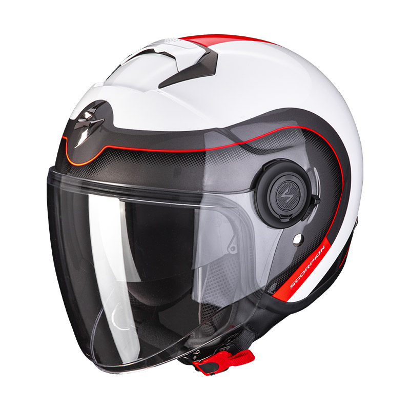 Scorpion Exo City Roll Helmet White Red