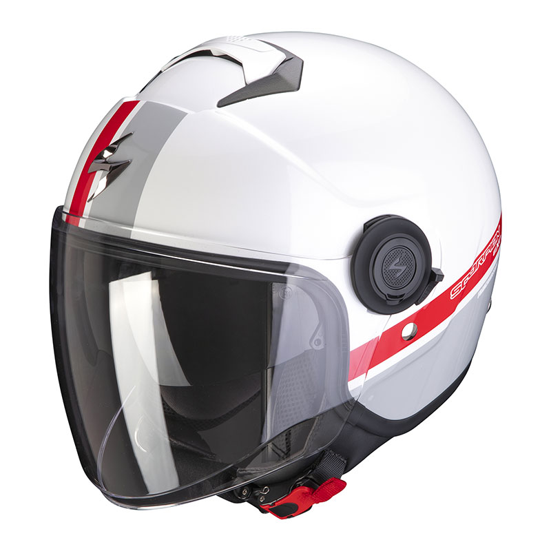 Scorpion Exo City Avenue Motorcycle Motorbike Jet Helmet Red White 