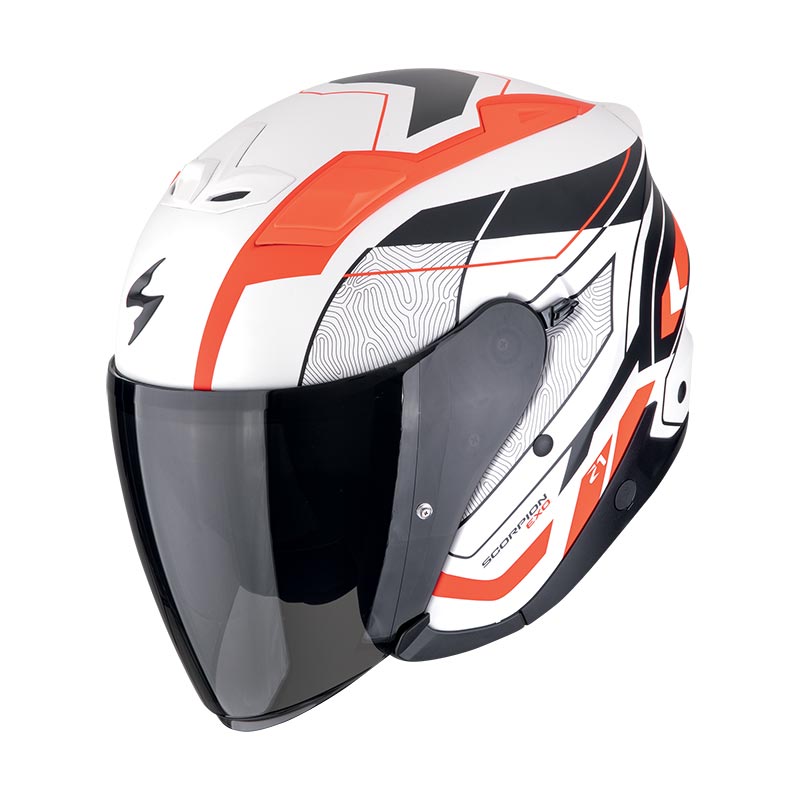 Casque Scorpion Exo Z1 Vue blanc rouge mat