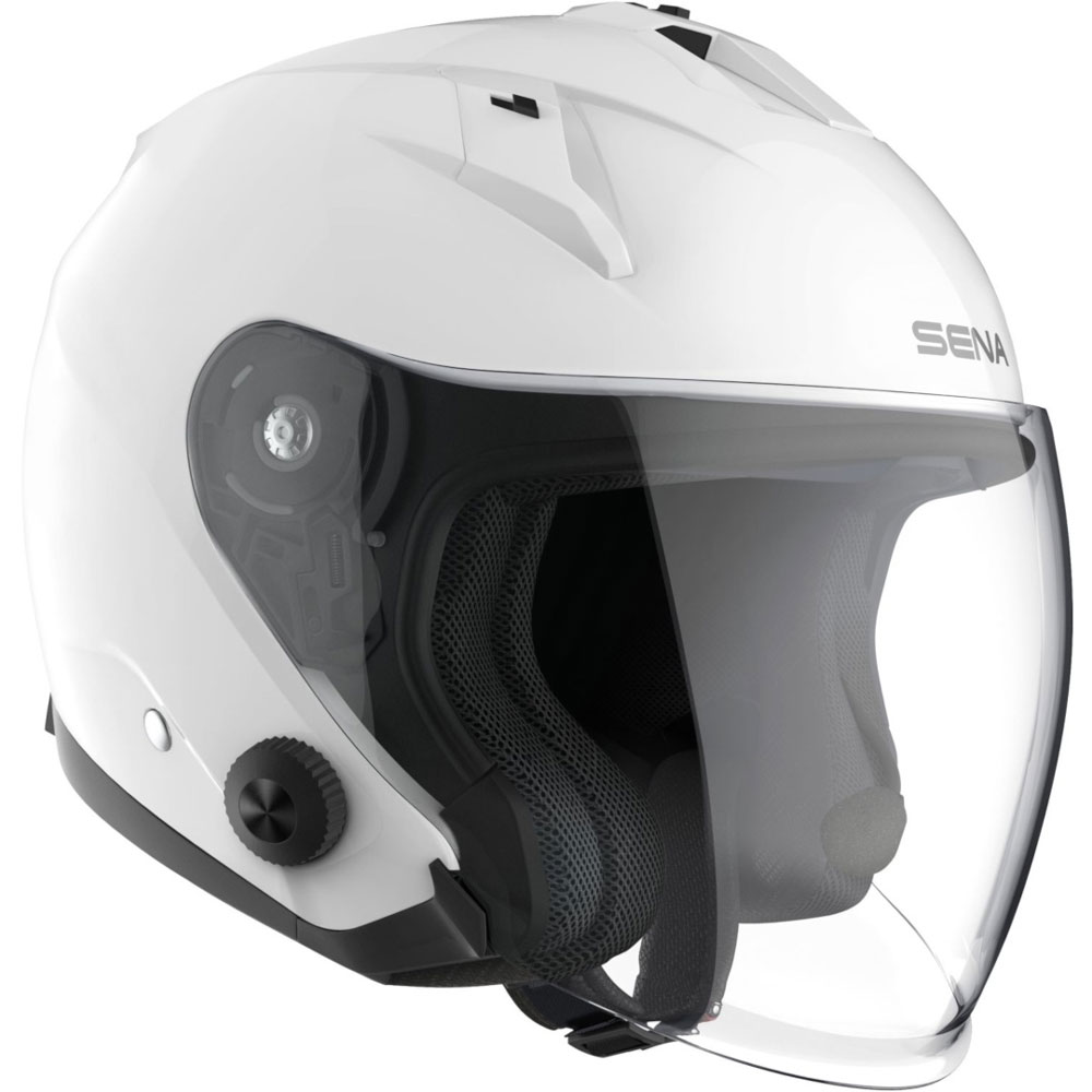 Sena Econo Bluetooth Helmet Jet White Gloss Econo Gw00 Jet Helmets Motostorm