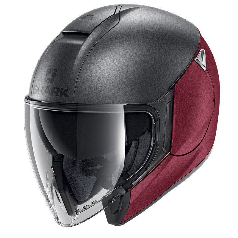 Shark Citycruiser Dual Blank Mat Helmet Red HE1929ERAR Jet Helmets ...