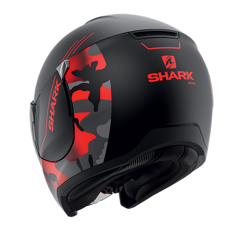 Shark Citycruiser Genom Mat Helm schwarz rot HE1935EKRA Jet Helme ...