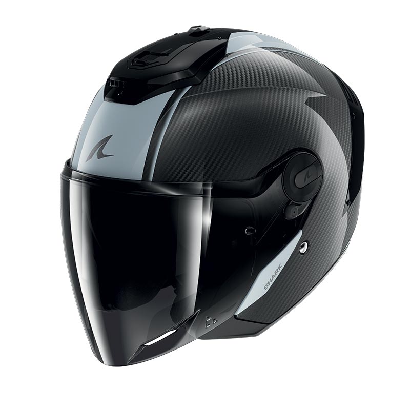 Casco Shark Rs Jet Carbon Skin argento