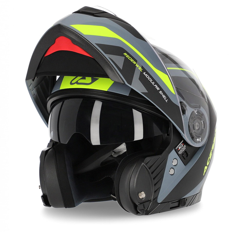 Casco Modulare Acerbis Rederwel grigio giallo