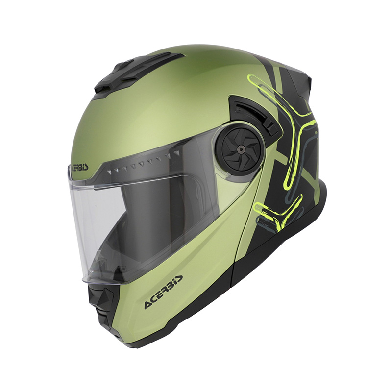 Acerbis ライダー モジュラー ヘルメット グリーン ブラック