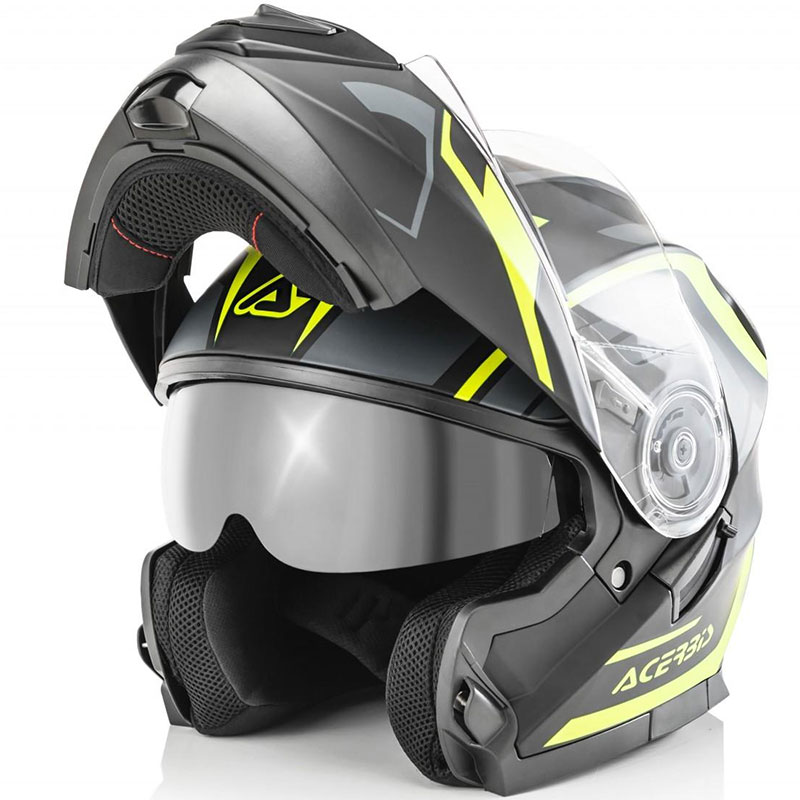 Casco Modulare Acerbis Serel Nero Giallo Fluo | MotoStorm