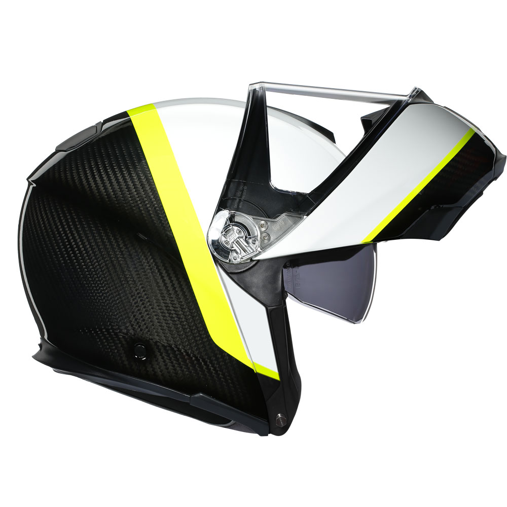 Agv Sportmodular Ray Carbon Bianco Giallo Fluo | MotoStorm