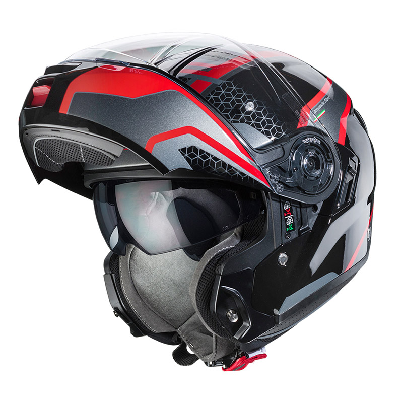 Casco Modulare Caberg Levo Sonar rosso argento