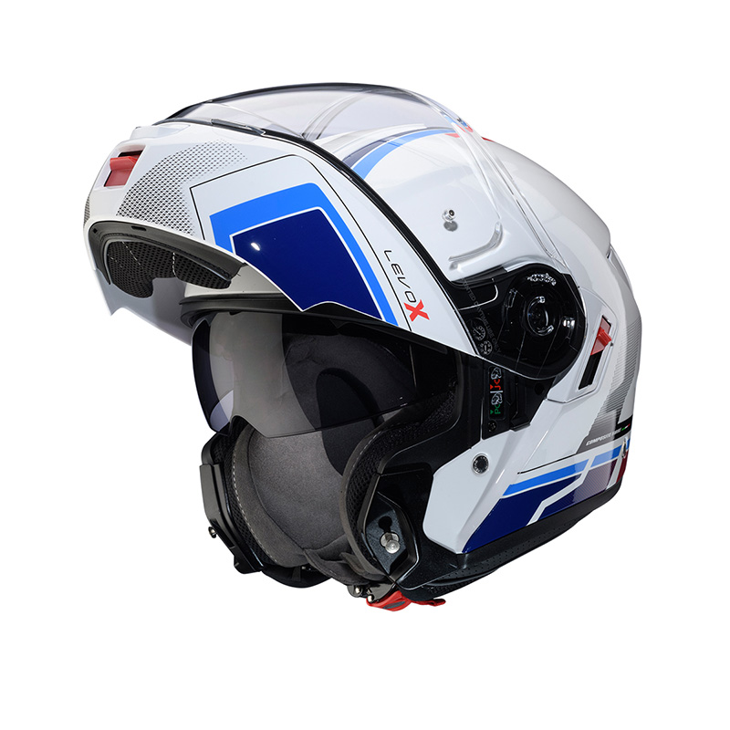 Caberg Levo X エリート モジュラー ヘルメット ホワイト レッド ブルー