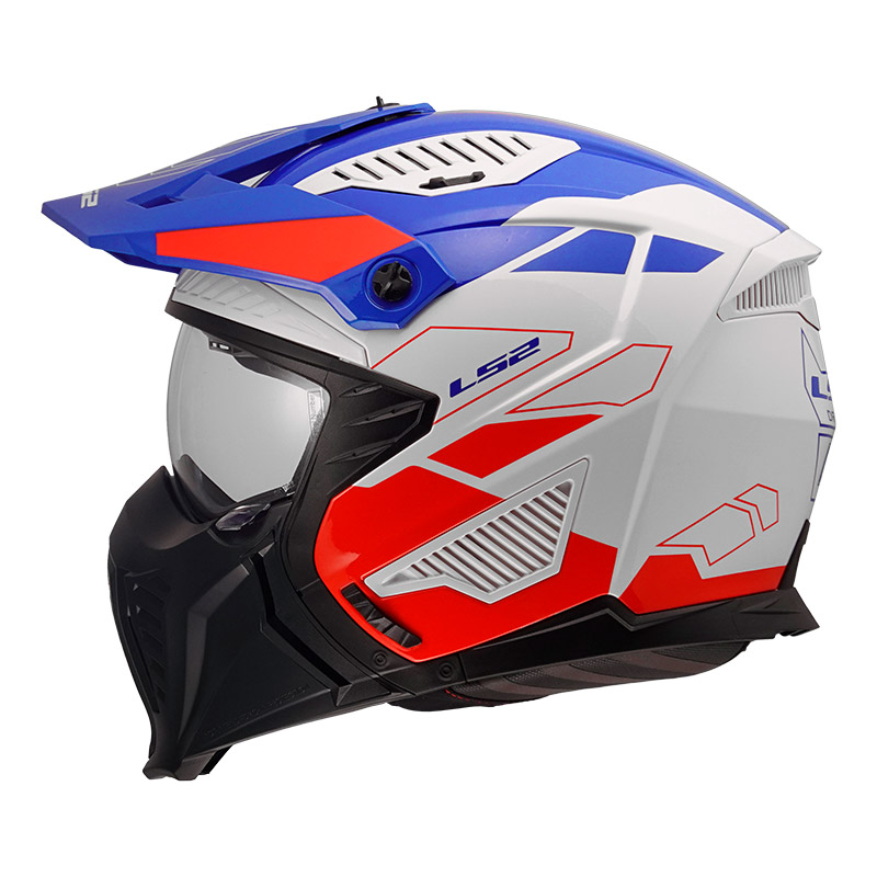 LS2 OF606 Drifter Trek Helm weiß blau rot