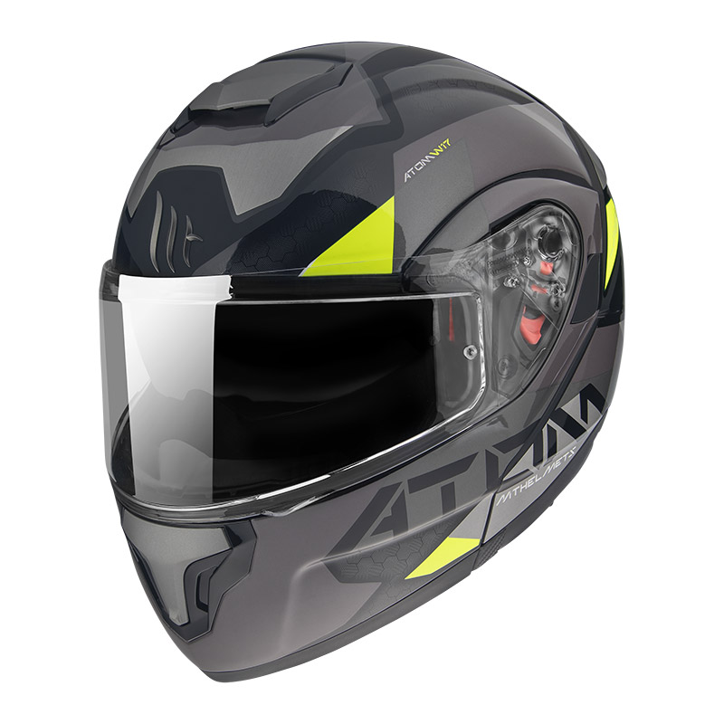 Hi-Viz MT Atom SV Divergence Flip Front Motorbike/Motorcycle Flip Up Helmet 