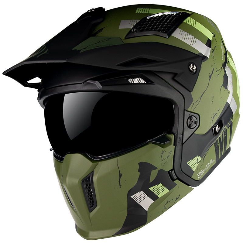 Mt Helmets Streetfighter Sv Skull A16 Green Matt MT12727770163 Modular