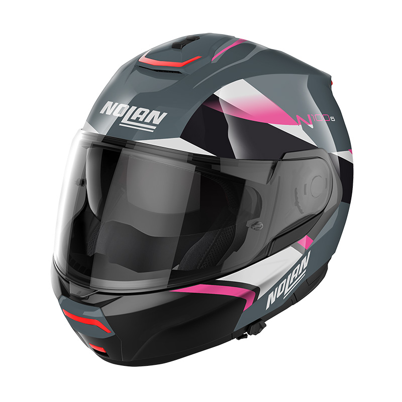 Casco Nolan N100.6 Paloma N-Com grigio rosa