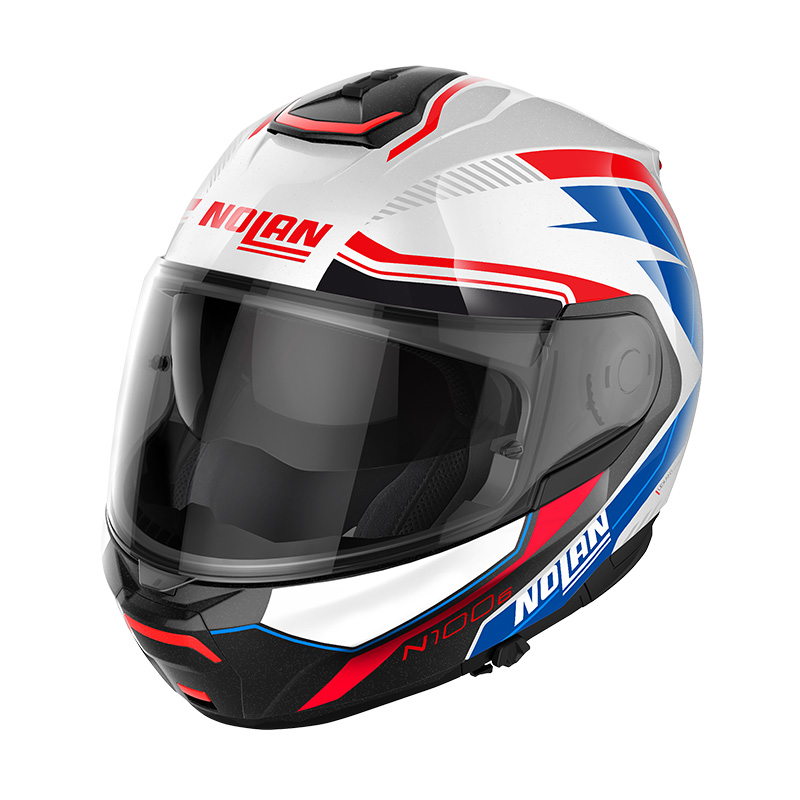 Casco Nolan N100.6 Surveyor N-Com bianco rosso blu