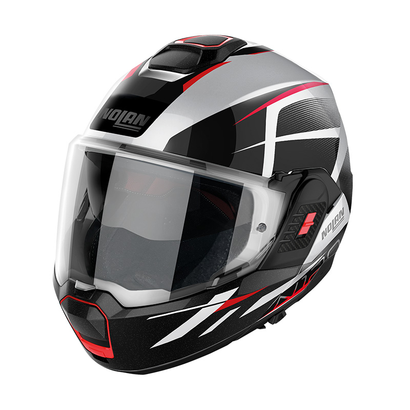 Casco Nolan N120.1 Nightlife N-Com bianco rosso