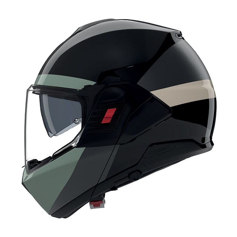 Nolan N120.1 Blocco Helmet Anthracite Green Avorio