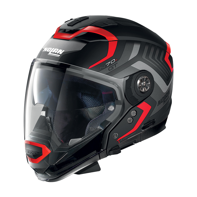 Nolan N70.2 Gt Spinnaker N-com Rosso Nero Opaco | MotoStorm