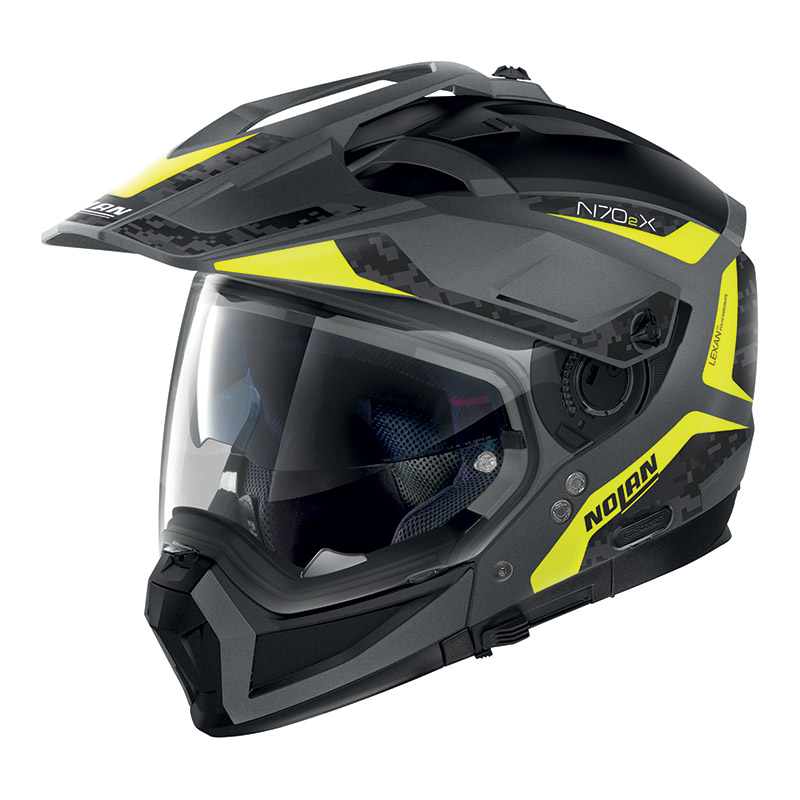 Nolan N70.2X Torpedo N-Com jaune lave gris mat