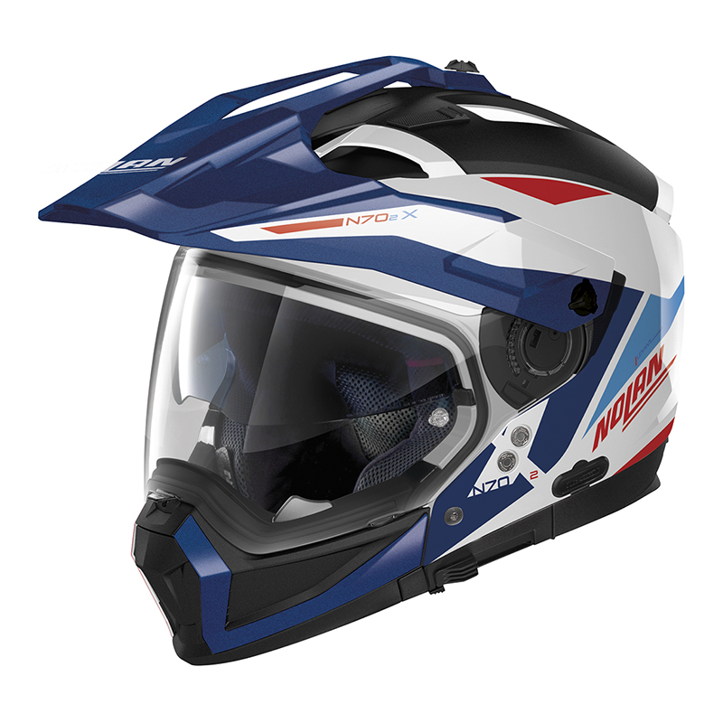 Casco Nolan N70.2X 06 Stunner N-Com blu bianco