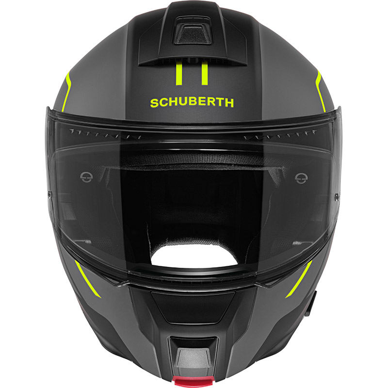 Schuberth C5 Helmet (Black The Globe Series Yellow & Grey Stickers
