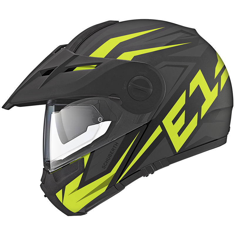 Schuberth мотошлем c4 Basic. Yellow Helmet. Motorbike Helmet Front.
