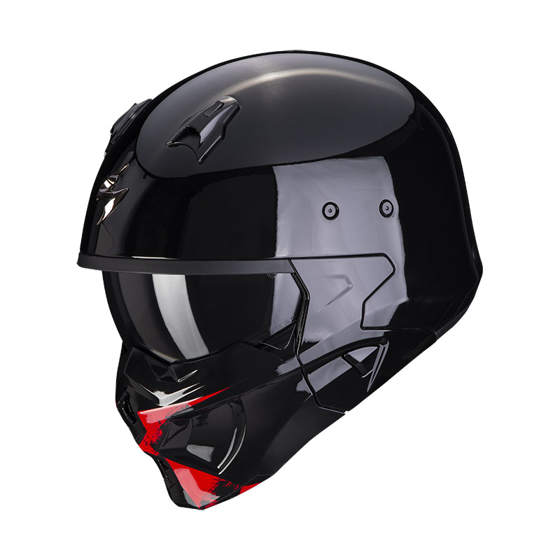 Scorpion Covert X Tanker Helmet Black Red 8637124 Modular Helmets