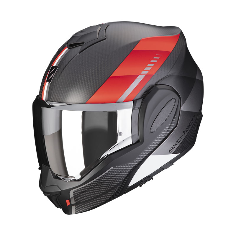 Casco Scorpion EXO Tech Evo Carbon Genus rosso