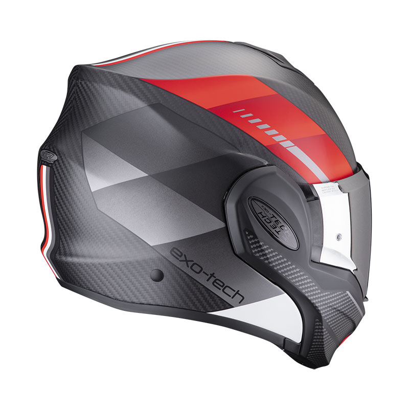 Scorpion Exo Tech Evo Carbon Genus Helmet Red 118-404-24 Modular Helmets