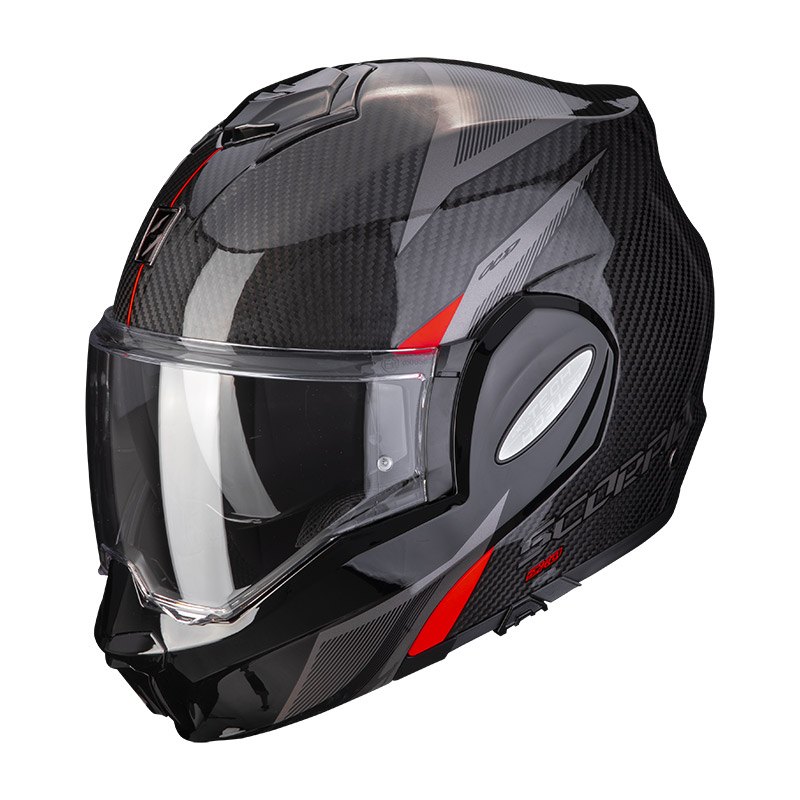 Casco Modulare Scorpion Exo Tech Carbon Top Rosso | MotoStorm