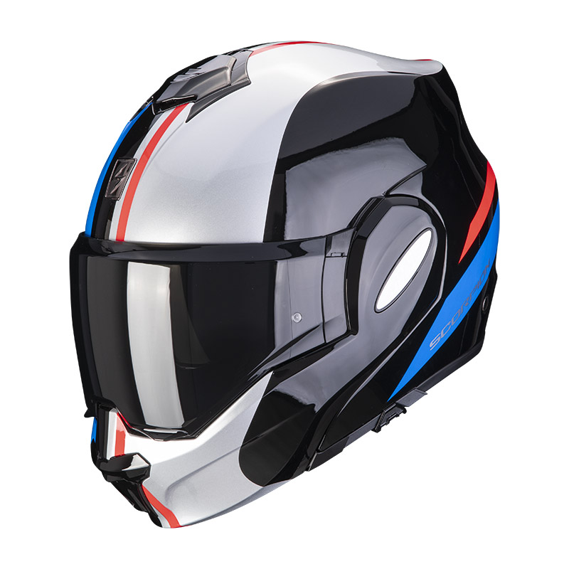Casque Scorpion Exo Tech Forza noir argent rouge