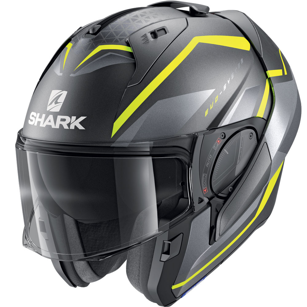 Shark Evo Es Yari Mat Modular Helmet Yellow HE9804EAYS Modular Helmets ...