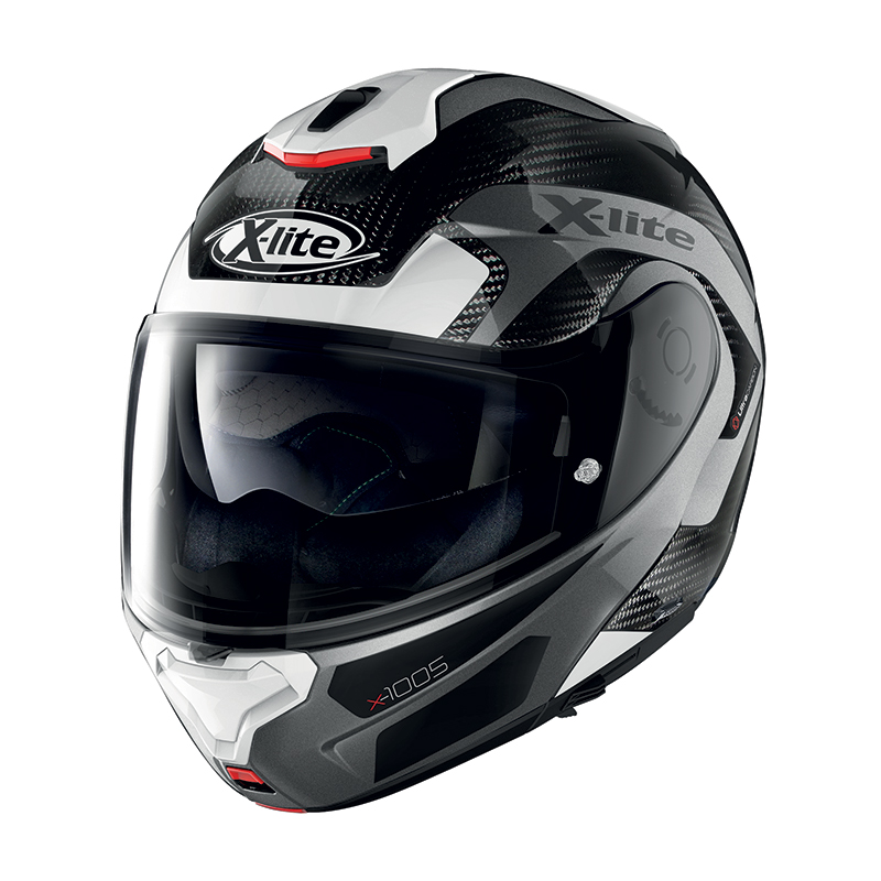X-lite X-1005 Ultra Carbon Fiery N-com White Black U15000532023 Modular  Helmets | MotoStorm