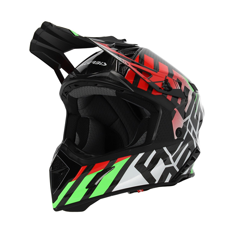 Casco Acerbis Steel Carbon 2206 verde rosso