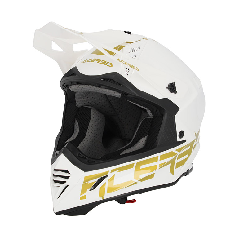 White and sales gold motorcycle helmet