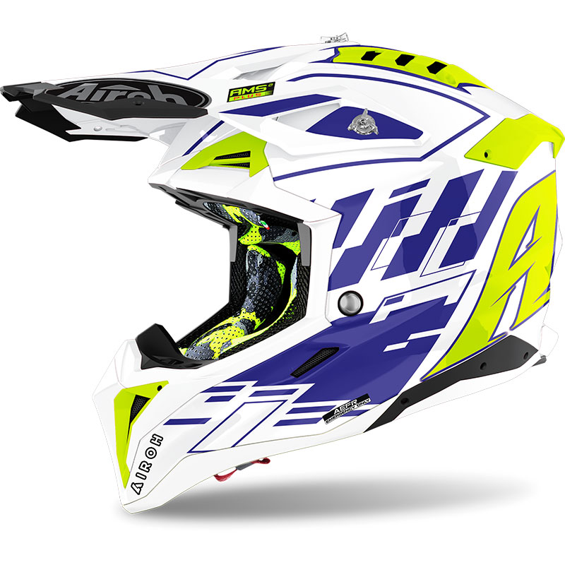 Airoh Aviator 3 Rampage Helmet Blue Gloss AV3RAM18 Offroad Helmets |  MotoStorm