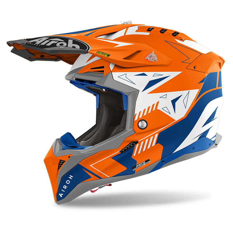 Casco Airoh Aviator 3 Spin arancio fluo opaco