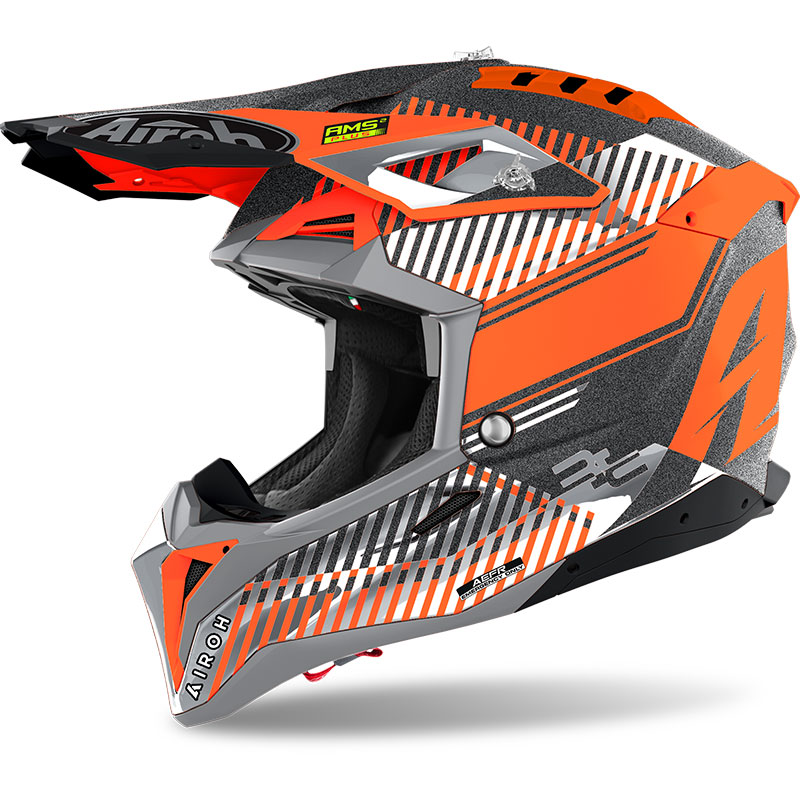 Casco Airoh Aviator 3 Wave Arancio Chrome | MotoStorm