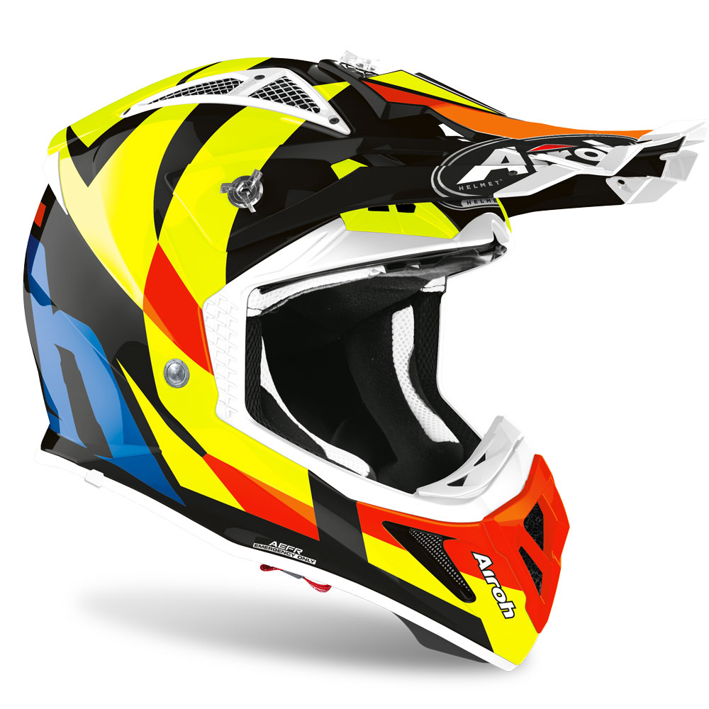 アイローアビエイターエーストリックヘルメットイエローグロス オフロード ヘルメット Avat17 Motostorm