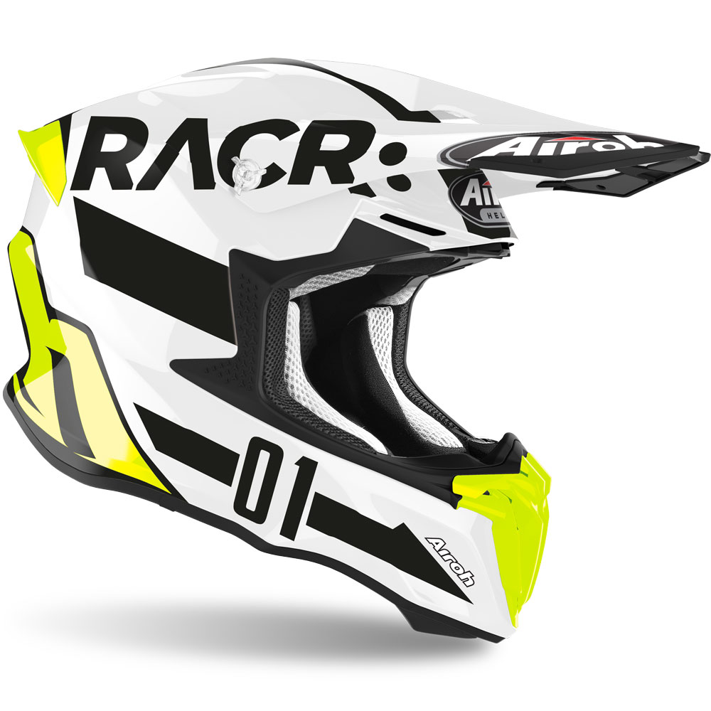 Airoh Twist Racr Casco MX Nero//Bianco