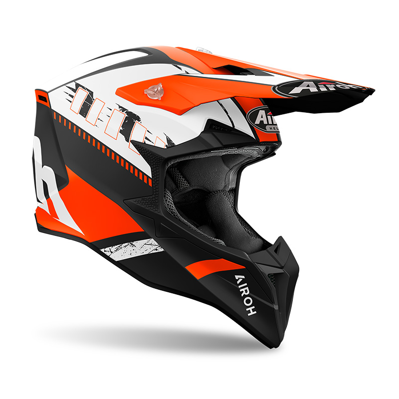 Casco motocross infantil airoh wraap mood naranja mate talla xxs