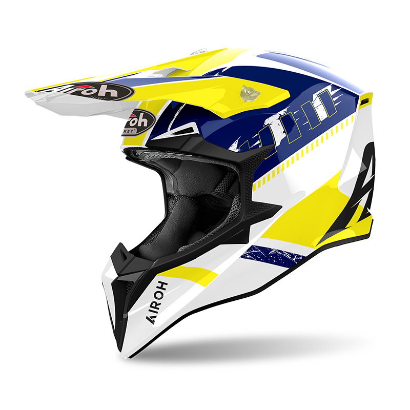 Casco Airoh Wraaap Feel amarillo azul