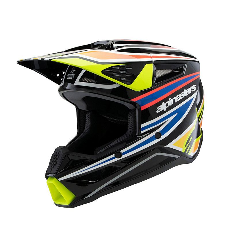 Alpinestars S-M3 Youth Wurx Helm schwarz gelb