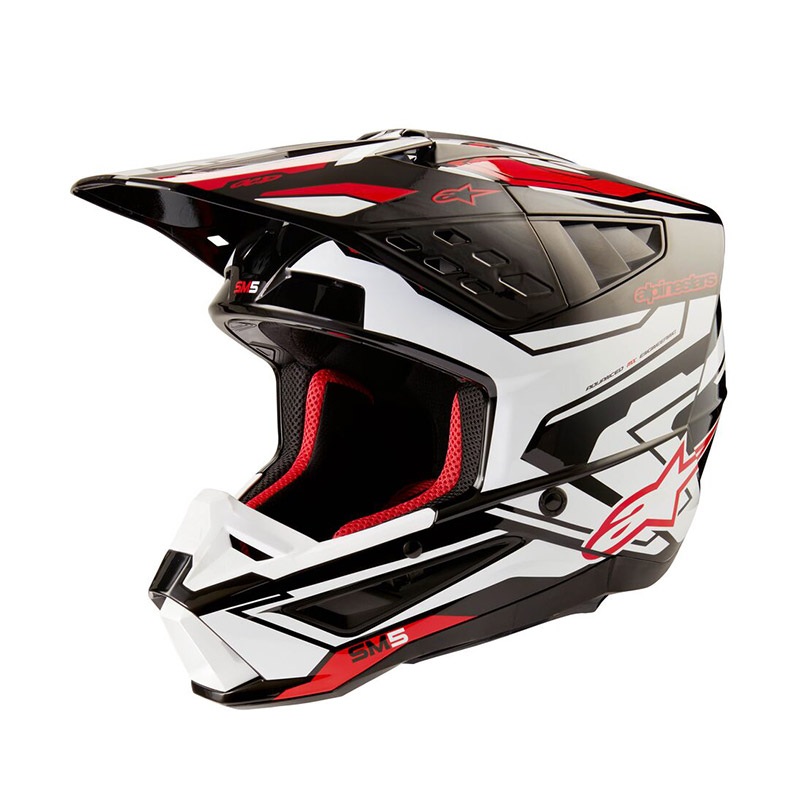 Casco Alpinestars SM5 2206 Action 2 nero bianco