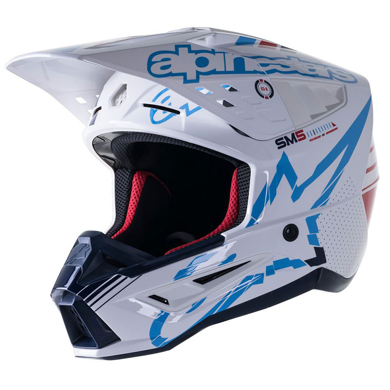 Casco Alpinestars SM5 Action bianco blu