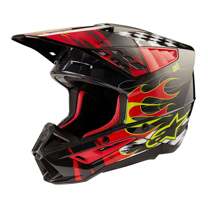 Casco Alpinestars SM5 2206 Rash grigio rosso