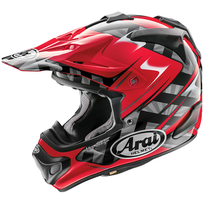 Arai Mx v Scoop Helmet Red AR2650RS Offroad Helmets MotoStorm