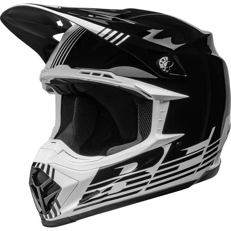 Bell Moto 9 Mips Louver Helmet Black White BE-713620_2-3-4-5 Offroad  Helmets | MotoStorm