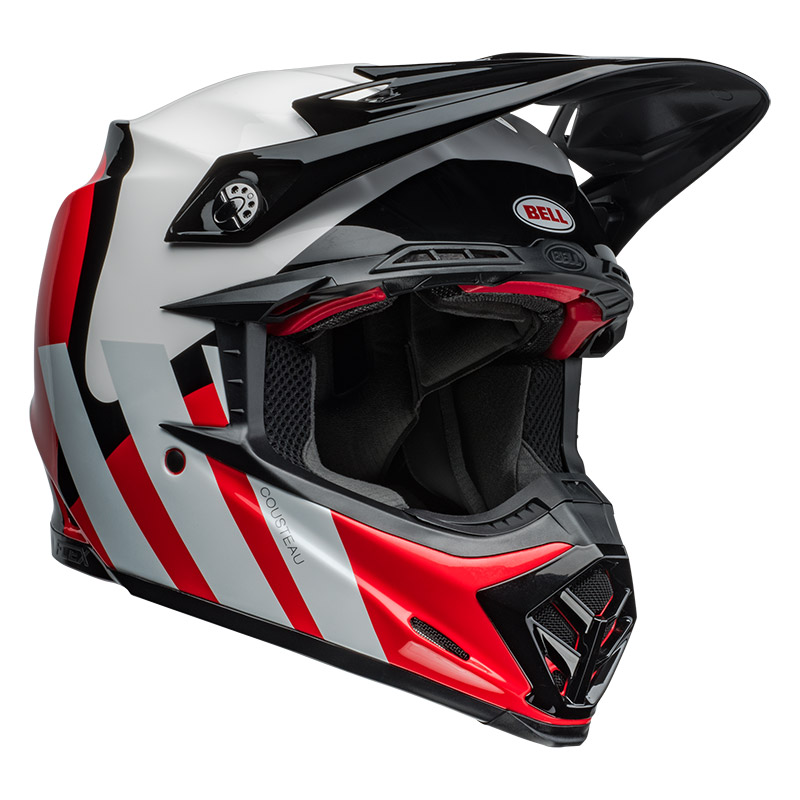 Bell Moto-9S Flex Hello Cousteau Stripes rosso