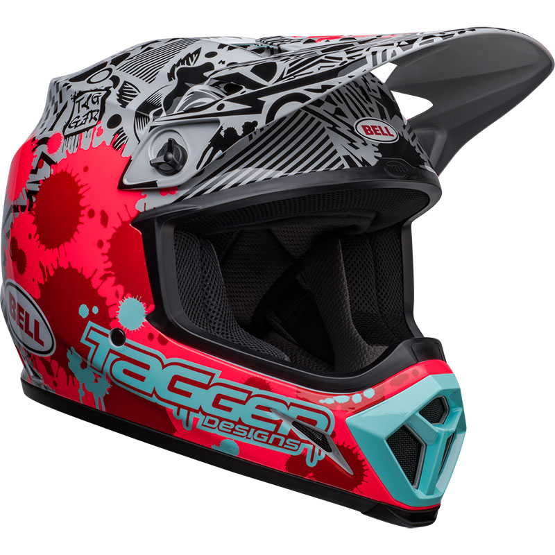 Casco Bell Mx 9 Mips Tagger Splatter bright rosso