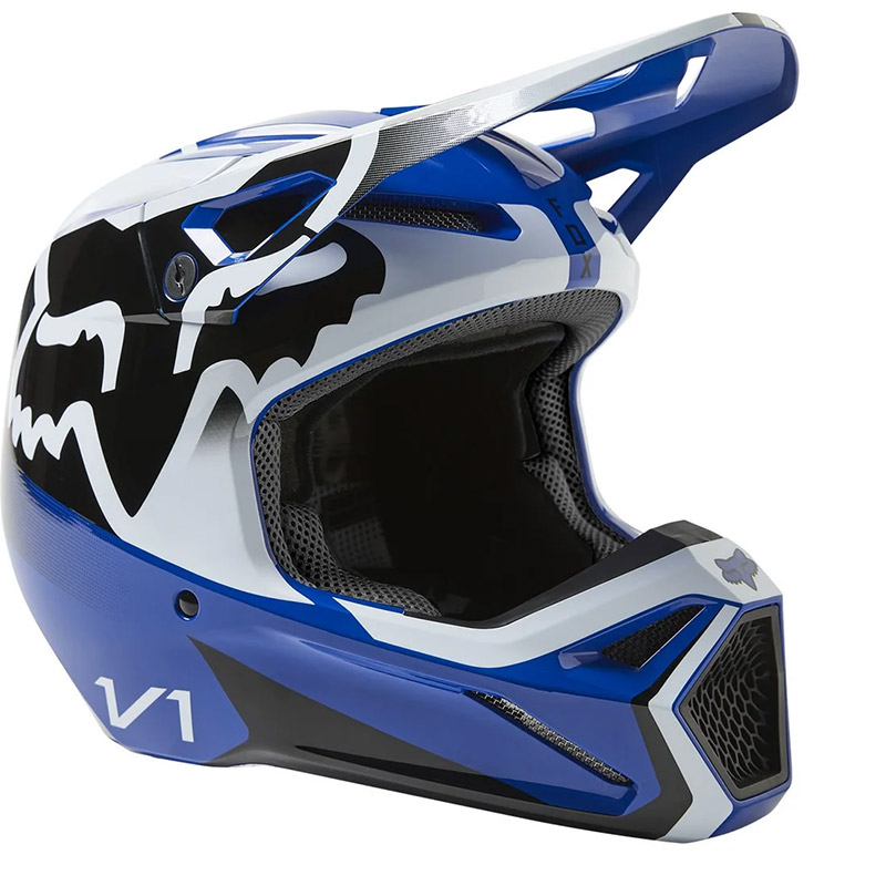 Casco Fox V1 Leed blu